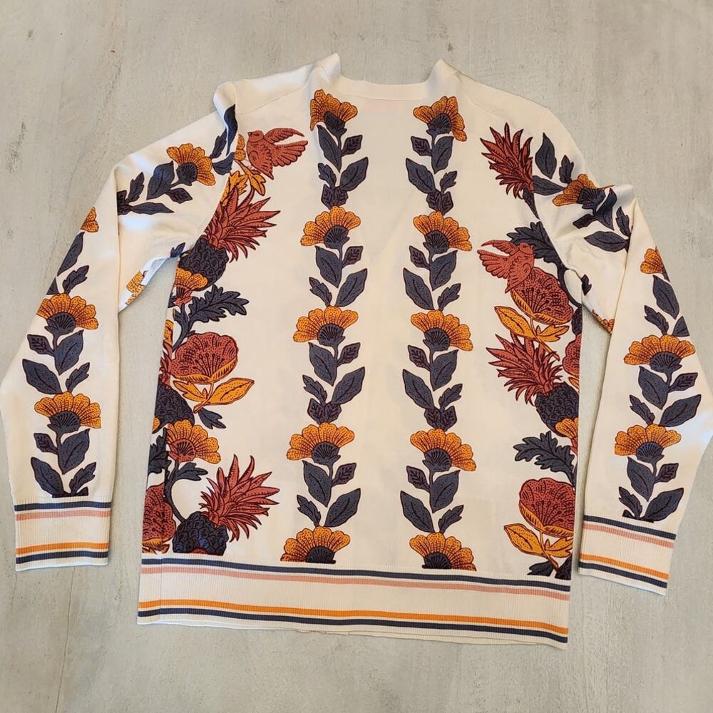 Tory Burch Printed Madeline Cardigan SZ Medium Floral - Picture 6 of 11
